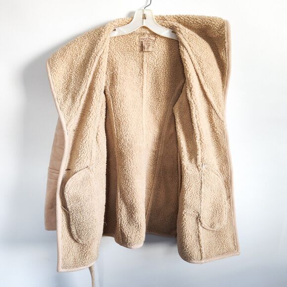 Penny Lane Coat Small Y2K 90s Boho Hippie Paris Blues Faux Suede Shearling Belt - Picture 8 of 11